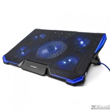 CROWN Подставка для ноутбука CMLS-k331 BLUE ( до 19" Размер 410*292*29мм , кулеры: D140mm*1+ D80mm*4, синяя led подсветка, регулятор скорости, 7 уровней наклона)