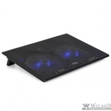 CROWN Подставка для ноутбука CMLS-401 (до 17" Ш*Г*В: 390*270*27 мм. , кулеры: 2*D150*20 мм, синяя подсветка, 3 уровня наклона)