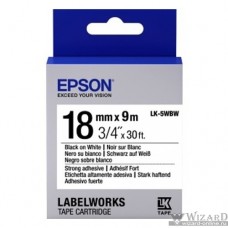 Epson Картридж с лентой C53S655012 магнитная, бел./черн. 18мм/9м - LK5WBW