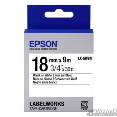 Epson Картридж с лентой C53S655006 Tape 18мм/9м, бел./черн. для LW-400/400VP/700/900P - LK5WBN