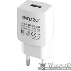 GINZZU GA-3003W, СЗУ 5В/1200mA, USB, белый