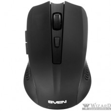 Беспроводная мышь Sven RX-350W чёрная (5+1кл. 600-1400DPI, SoftTouch, блист)