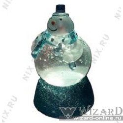 ORIENT NY6010 Снеговичок-Толстячок , синий шарф, наполнен жидкостью с блесками, многоцветная подсветка, питание от USB