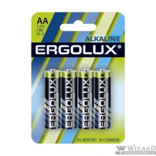 Ergolux LR6 Alkaline BL-4 (LR6 BL-4, батарейка,1.5В) (4 шт. в уп-ке)