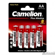 Camelion Plus Alkaline BL8 LR6 (LR6-BP5+3, батарейка,1.5В) (8 шт. в уп-ке)