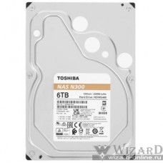 6TB Toshiba N300 (HDWG460UZSVA) {SATA 6.0Gb/s, 7200 rpm, 256Mb buffer, 3.5" для NAS}