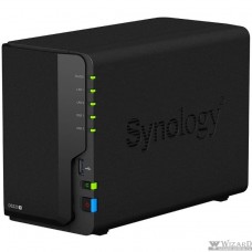 Synology DS220+ Сетевое хранилище QC2,0GhzCPU/8GbDDR4/RAID0,1,10,5,5+spare,6/upto 5hot plug HDD SATA(3,5' or 2,5')(upto15 with 2xDX517)/2xUSB3.0/ 2eSATA/4GigE/iSCSI/2xIPcam(upto40)/1xPS/3YW