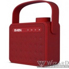 SVEN PS-72, красный (6 Вт, Bluetooth, FM, USB, microSD, ручка)