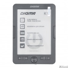 Digma K1 6" E-ink HD Pearl 758x1024 600MHz 128Mb/4Gb/SD/microSDHC темно-серый(1389695)