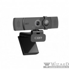 CBR CW 872FHD Black, Веб-камера с матрицей 5 МП, разрешение видео 1920х1080, USB 2.0, встроенный микрофон с шумоподавлением, автофокус, крепление на мониторе, шторка, длина кабеля 1,8 м, цвет чёрный