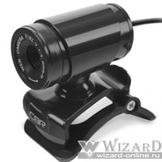 CBR CW 830M Black, Веб-камера с матрицей 0,3 МП, разрешение видео 640х480, USB 2.0, встроенный микрофон, ручная фокусировка, крепление на мониторе, длина кабеля 1,4 м, цвет чёрный