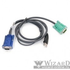 ATEN 2L-5201U Кабель KVM USB(тип А Male)+HDB15(Male) <-> SPHD15(Male) 1,2м., черный.