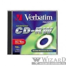 Verbatim Диск CD-RW 700Mb 10x Cake Box DataLife+ (10шт) (43480)