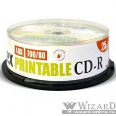 Mirex Диск CD-R 700 Mb, 48х, Cake Box (25), Ink Printable (25/300) (200932)