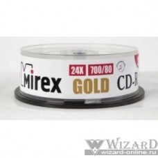 Mirex Диск CD-R 700 Mb, 24х, Gold, Cake Box (25), (25/300)