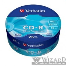 Verbatim Диски CD-R 25шт. 52x 700Mb, Shrink (43726)