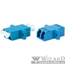 Hyperline FA-P11Z-DLC/DLC-N/WH-BL Оптический проходной адаптер LC/UPC-LC/UPC, SM, duplex, корпус пластиковый, синий, белые колпачки