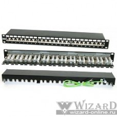 Hyperline PP2-19-24-8P8C-C6A-SH-110D Патч-панель 19", 1U, 24 порта RJ-45 полн. экран., категория 6A, 110 IDC