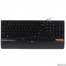 Клавиатура DELUX "Digion PTDLK1882U" Ultra-Slim, ММ, USB (черная с оранжевой вставкой)