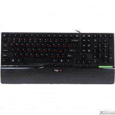 Клавиатура DELUX "Digion PTDLK1882U" Ultra-Slim, ММ, USB (черное с зеленой вставкой)