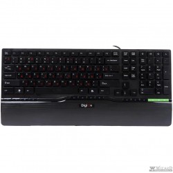Клавиатура DELUX "Digion PTDLK1882U" Ultra-Slim, ММ, USB (черное с зеленой вставкой)
