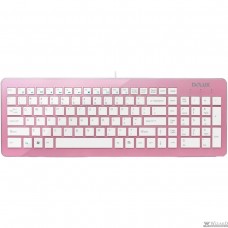Клавиатура DELUX "K1500" Ultra-Slim, ММ, USB (розово-белая)