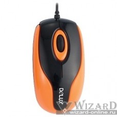 Мышь DELUX "DLM-363B" опт.,mini, 800dpi, USB (2 кн+скролл), черно-оранжевая