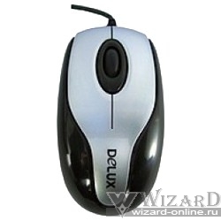 Мышь DELUX "DLM-363B" опт.,mini, 800dpi, USB (2 кн+скролл), черно-серебряная