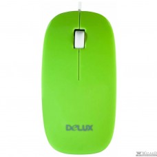 Мышь DELUX "DLM-111" опт. ,1000dpi, USB (2 кн.+скролл), бело-зеленая