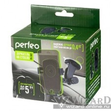 Perfeo PH-502-2 Автодержатель для смартфона до 5"/ на стекло/ One touch/ черный+оранж.