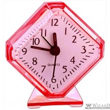 Perfeo Quartz часы-будильник "PF-TC-002", ромб. 7,5*8,5 см, красные