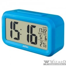 Perfeo Часы-будильник "Snuz", синий, (PF-S2166) время, температура, дата