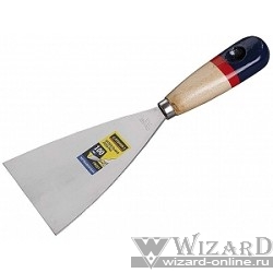 STAYER Шпательная лопатка "PROFI" c нержавеющим полотном, деревянная ручка, 80мм 