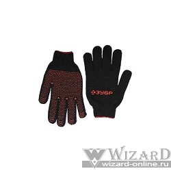 Перчатки ЗУБР "МАСТЕР" трикотажные, 7 класс, с защитой от скольжения, утепленные, полушерстяные, L-XL 
