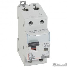 Legrand 411051 Автоматический выключатель дифференциального тока DX? 6000 - 10 кА - тип характеристики С - 1П+Н - 230 В~ - 20 А - тип A - 30 мА - 2 модуля