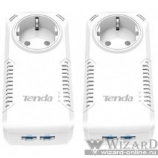 TENDA P1002PKIT Адаптер PowerLine Tenda P1002P KIT 1000Mbps комплект адаптеров PowerLine c Wi-Fi, 2 LAN
