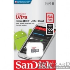 Флеш карта microSDXC 64Gb Class10 Sandisk SDSQUNR-064G-GN3MN Ultra Light w/o adapter