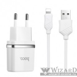 HOCO HC-47766 C12/ Сетевое ЗУ + Кабель Lightning 1m/ 2 USB/ Выход: 12W/ White