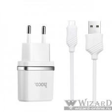 HOCO HC-47773 C12/ Сетевое ЗУ + Кабель Micro 1m/ 2 USB/ Выход: 12W/ White