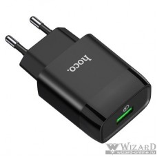 HOCO HC-32507 C72Q/ Сетевое ЗУ/ QC 3.0/ 1 USB/ Выход: 5V_9V_12V, 18W/ Black