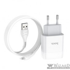 HOCO HC-13056 C73A/ Сетевое ЗУ + Кабель Lightning 1m/ 2 USB/ Выход: 12W/ White