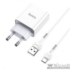 HOCO HC-27961 C81A/ Сетевое ЗУ + Кабель Type-C 1m/ 1 USB/ Выход: 10.5W/ White