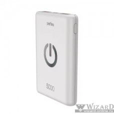 Perfeo Powerbank 5000 mah + Micro usb /In Micro usb /Out USB 1 А, 2.1A/ White (PF_B4295)