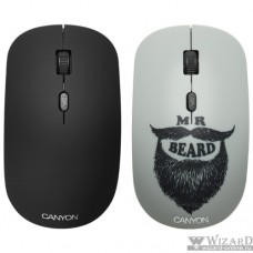 CANYON CND-CMSW401BD {wireless Optical Mouse with 4 buttons, DPI 800/1200/1600, 1 additional cover(Beard), black, 103*58*32mm, 0.087kg, 2.4GHz}