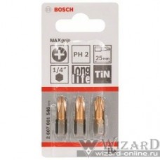 Bosch 2607001546 3 БИТ 25ММ PH2 TIN
