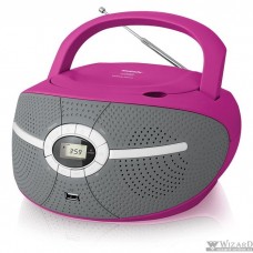 Аудиомагнитола CD/MP3 BBK BX195U (P) pink (2Вт, CD/MP3, USB, FM, AUX, Выход на наушники) (BX195U (BX195U (P))