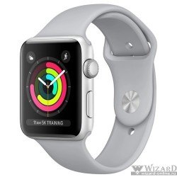 Apple Watch Series 3 42 мм корпус из алюминия серебряный+спортивный ремешок белый 