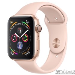 Apple Watch Series 4, 40 мм, корпус из алюминия золотого цвета, спортивный ремешок цвета «розовый песок» 