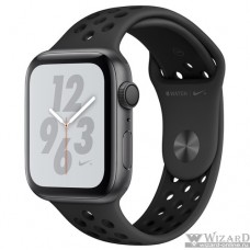 Apple Watch Nike+ Series 4, 40 мм, корпус из алюминия цвета «серый космос», спортивный ремешок Nike цвета «антрацитовый/чёрный» [MU6J2RU/A]