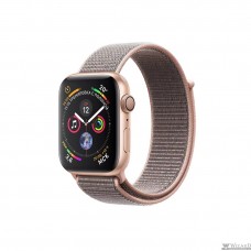 Apple Watch Series 4, 40 мм, корпус из алюминия золотого цвета, спортивный браслет цвета «розовый песок» [MU692RU/A]